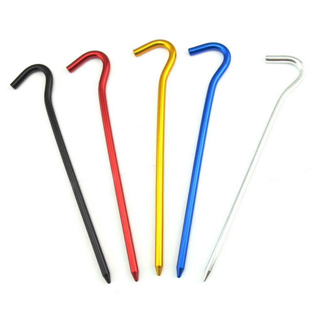 Cheap Goat Tents 10pcs Awning Canopy Tent Nails 18cm Outdoor Aluminium Alloy Nails for Camping Awning Canopy Garden Stakes with Hooks   
